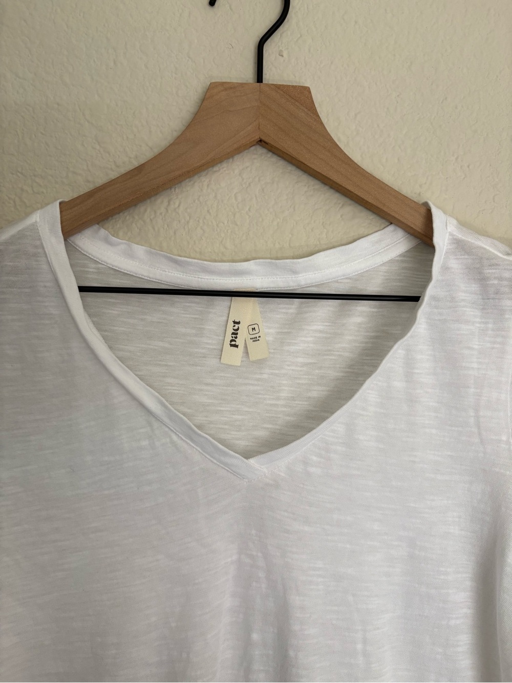 Pact Slub Knit V-Neck Tee - Picture 3 of 4